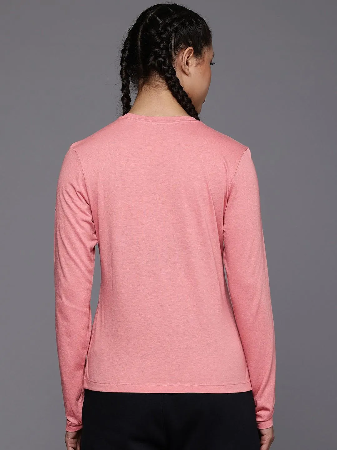 Columbia Women Pink Columbia Trek Relaxed LS Tee Trendy Comfort Fit Anti-pilling