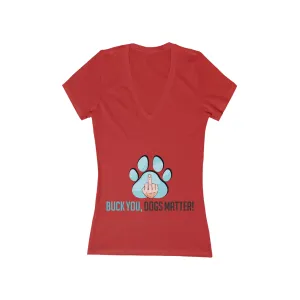 Basic Wear Women's Jersey Short Sleeve Deep V-Neck Tee