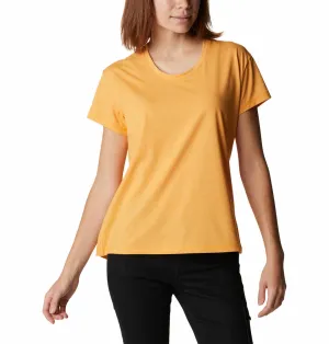 Columbia Women Yellow Sun Trek SS Tee (Sun Protection) Light Style Comfortable Layers