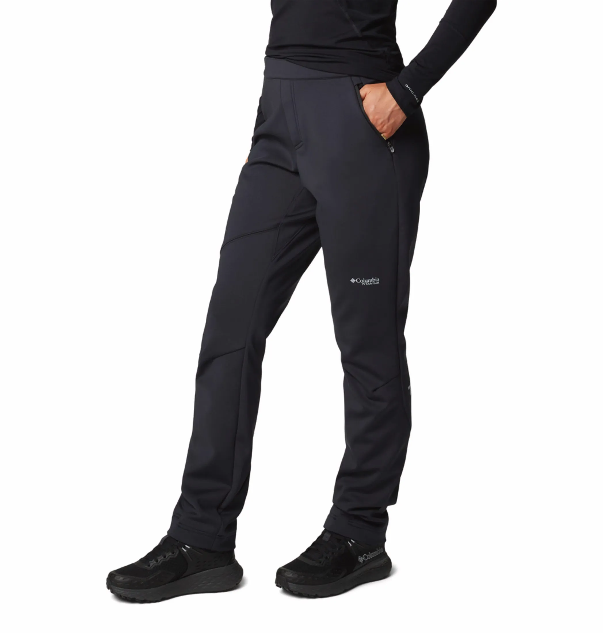 Columbia Women Black OmniShield Vast Canyon Soft Shell Pant StretchRecoveryFabric Training Fit