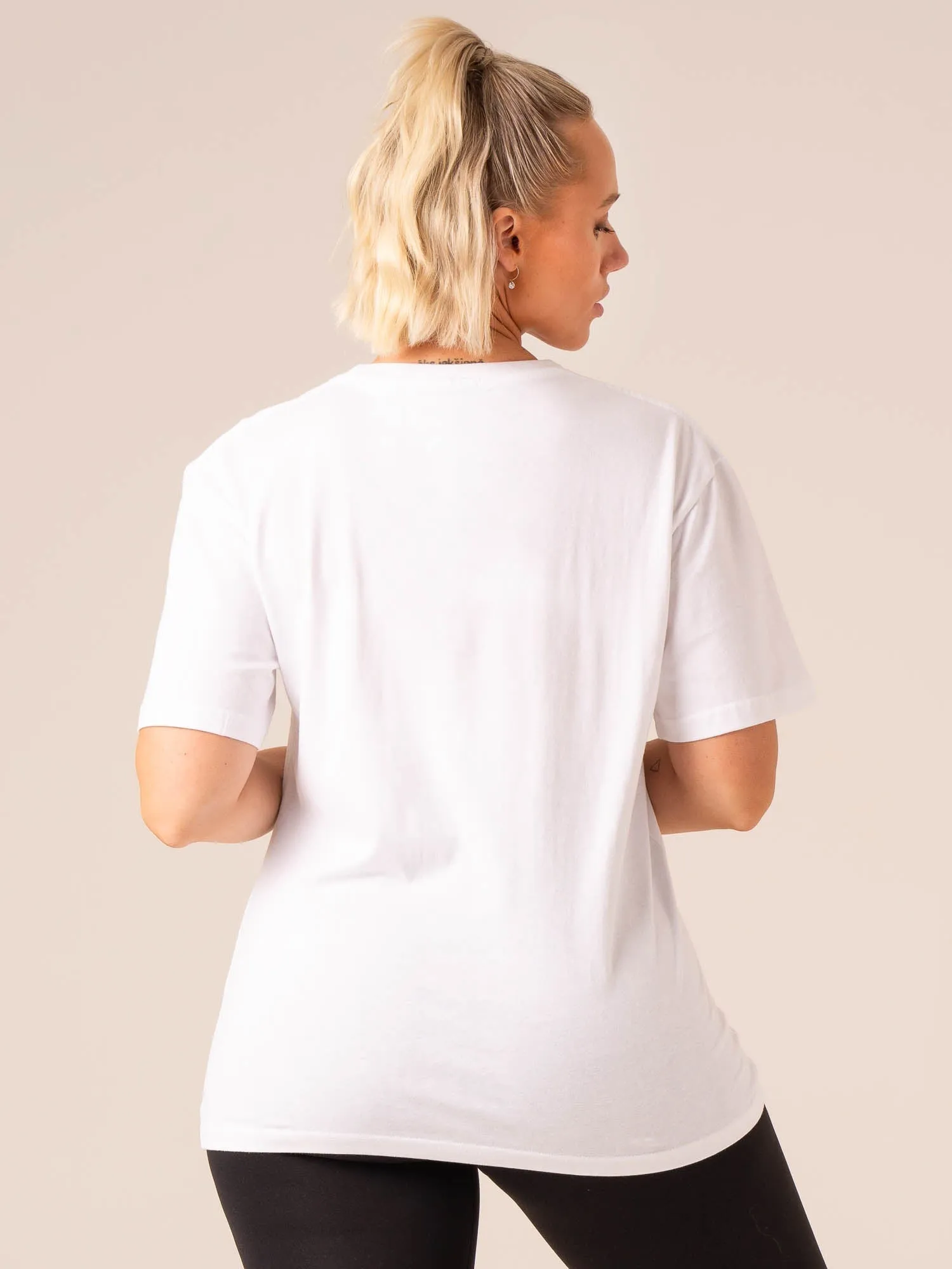 Sleek Layers Grit Oversized T-Shirt - White