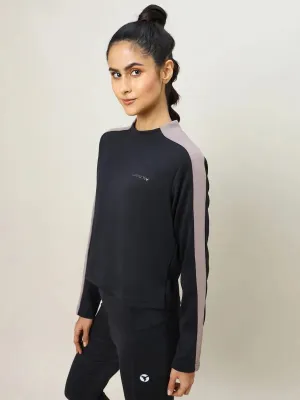 Women Colorblock Slim Fit Crew Neck Pullover with ELASTO PLUS loop accents market demand