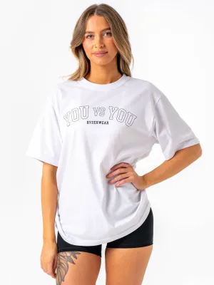 You vs You Oversized T-Shirt - White High-Quality Fabric Sophisticated Casual
