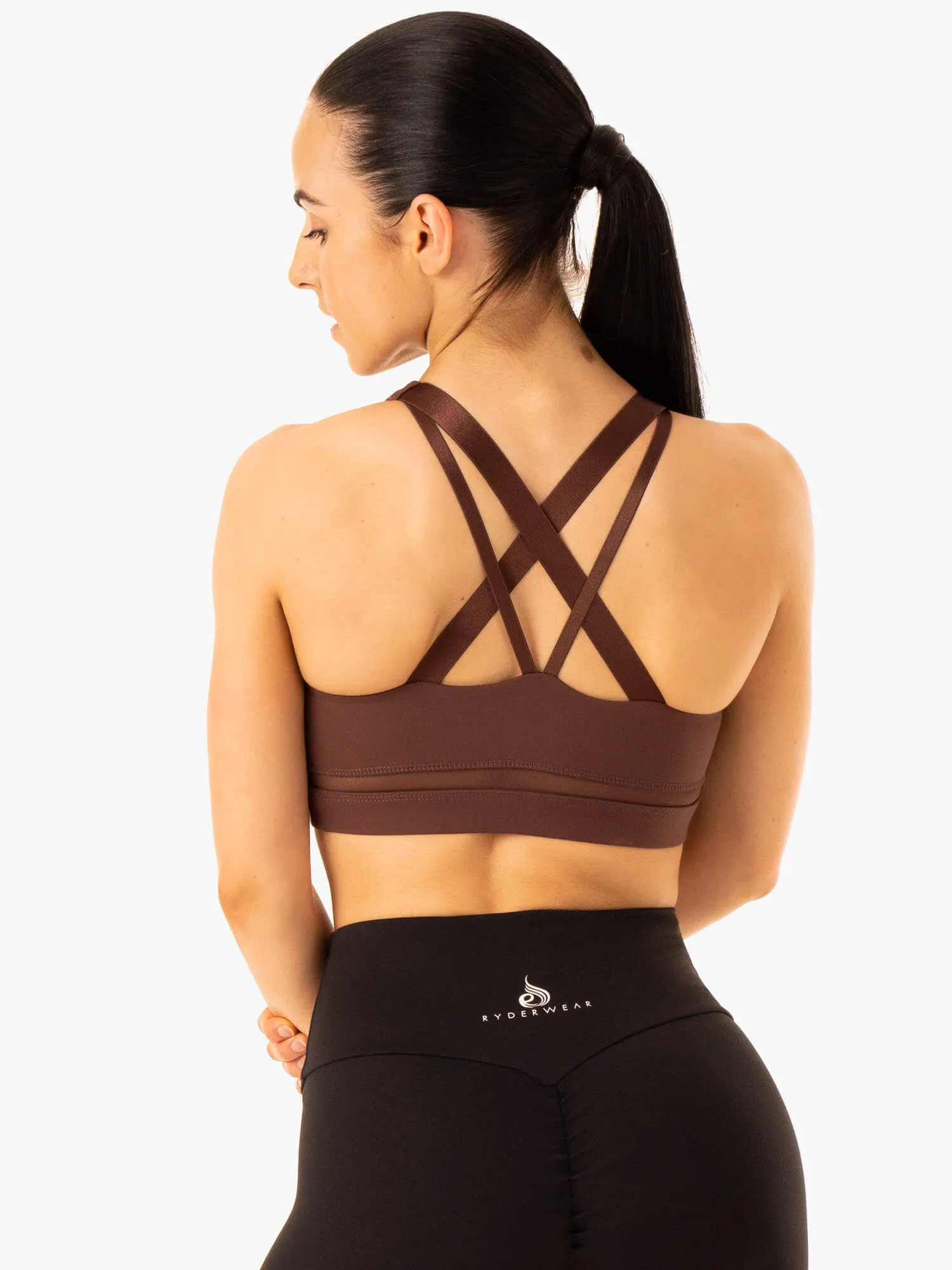 Amazon Mesh Sports Bra - Chocolate Durable Comfort