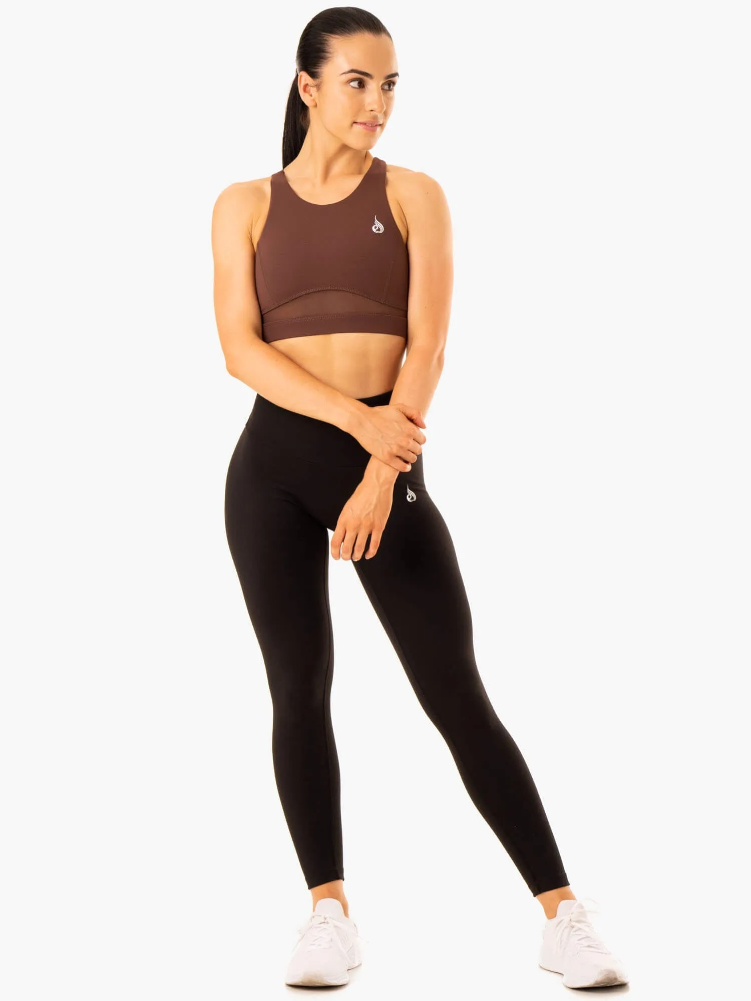 Flexible Design Amazon Mesh Sports Bra - Chocolate