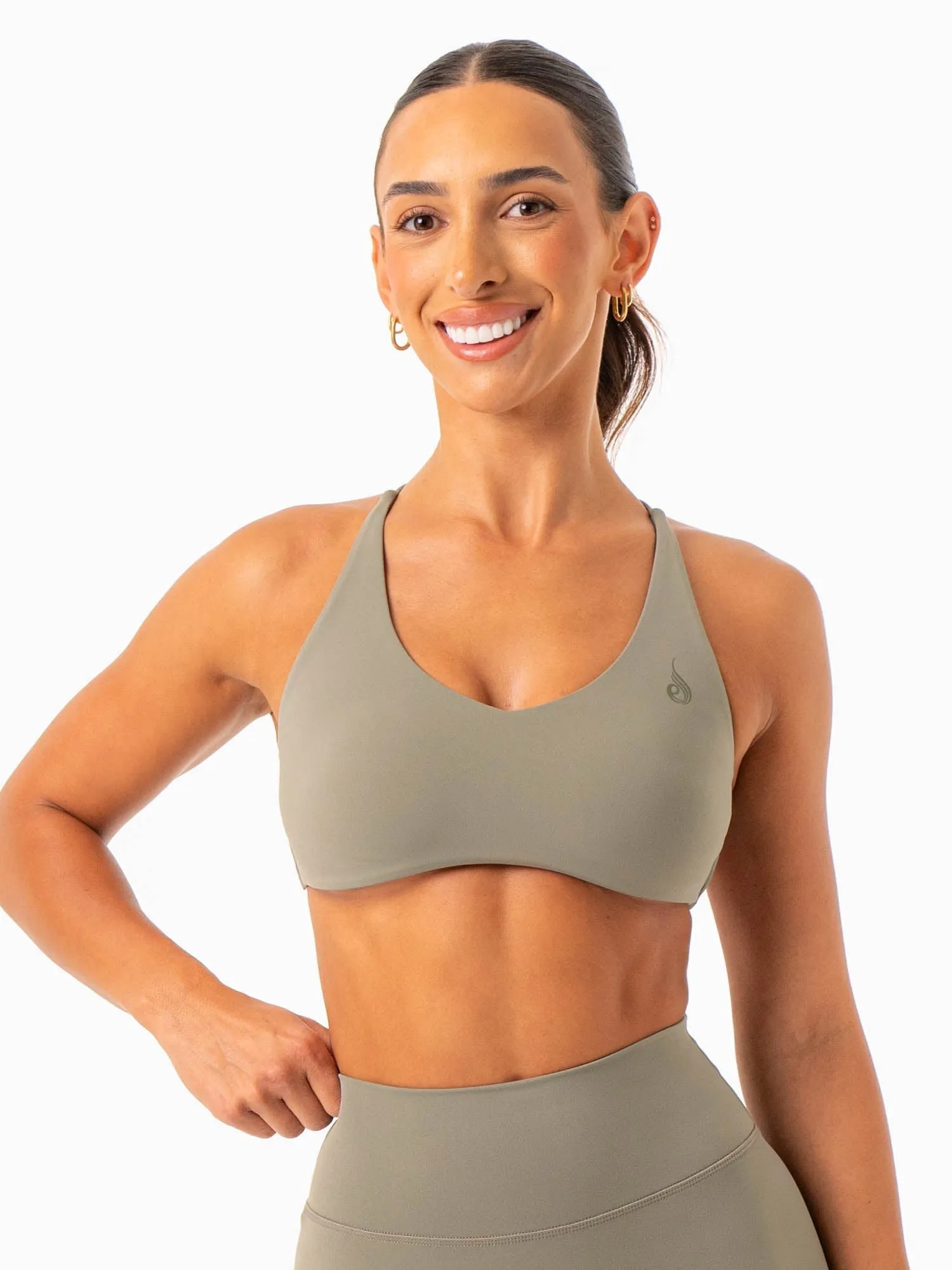 NKD Embody Sports Crop - Desert Sage Non slip grip Pilates practitioners