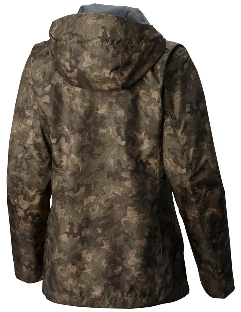 Columbia Women Green Arcadia Print Jacket Waterproof Adjustable Hem Core Warmth