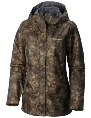 Columbia Women Green Arcadia Print Jacket Waterproof Storm Resistant Closure