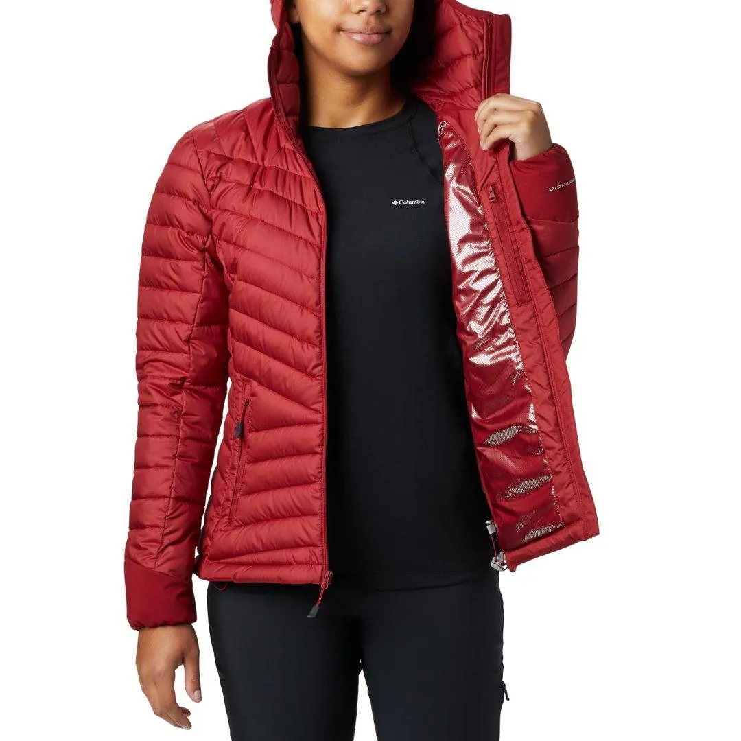 Columbia Women Red Windgates Hooded Jacket hat Worship