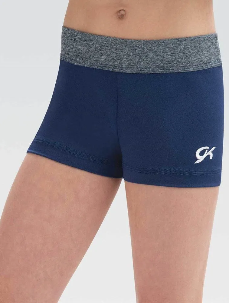 Wide Leg Opening GK Heather Blue Sapphire Micro Mini Shorts