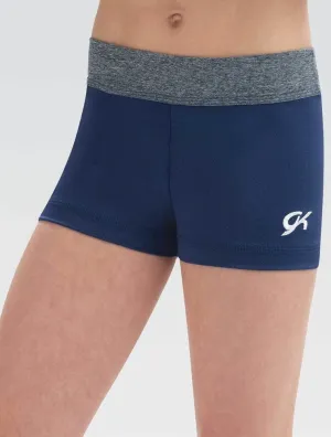 Wide Leg Opening GK Heather Blue Sapphire Micro Mini Shorts