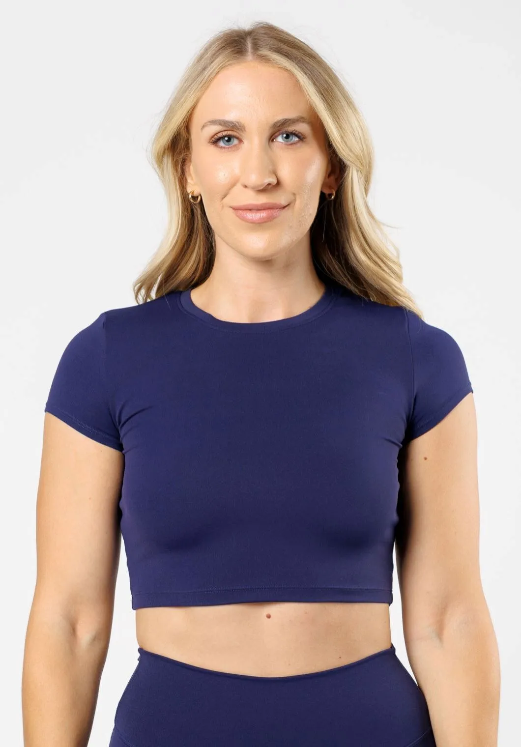 spandex blend RecStretch? Short Sleeve Crop Midnight