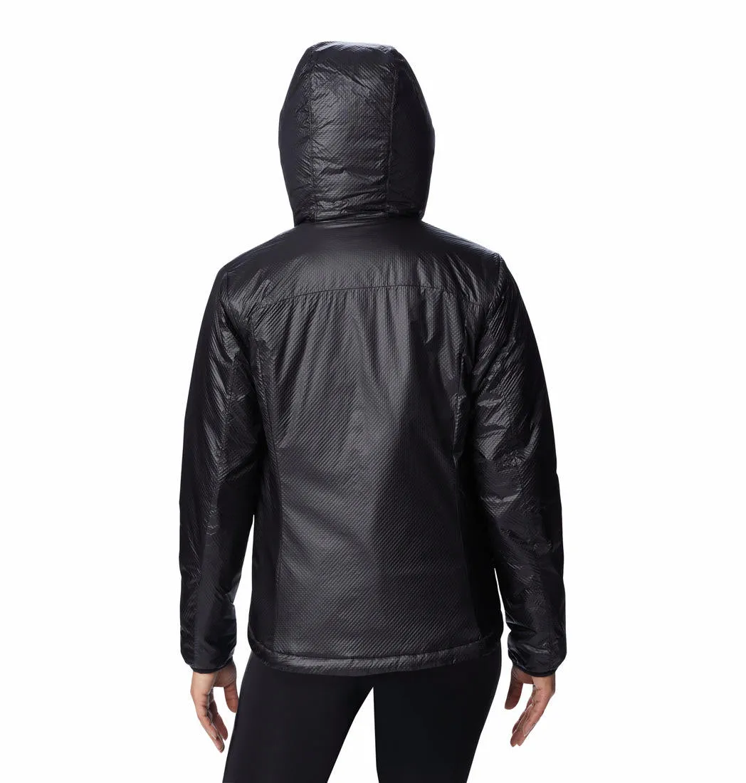 Columbia Women Black Arch Rock II Hooded Jacket Organizer Drop Hem