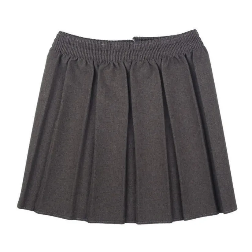 Inverted Pleats Girls Box Pleated Skirts- Grey, Black, Navy, Maroon