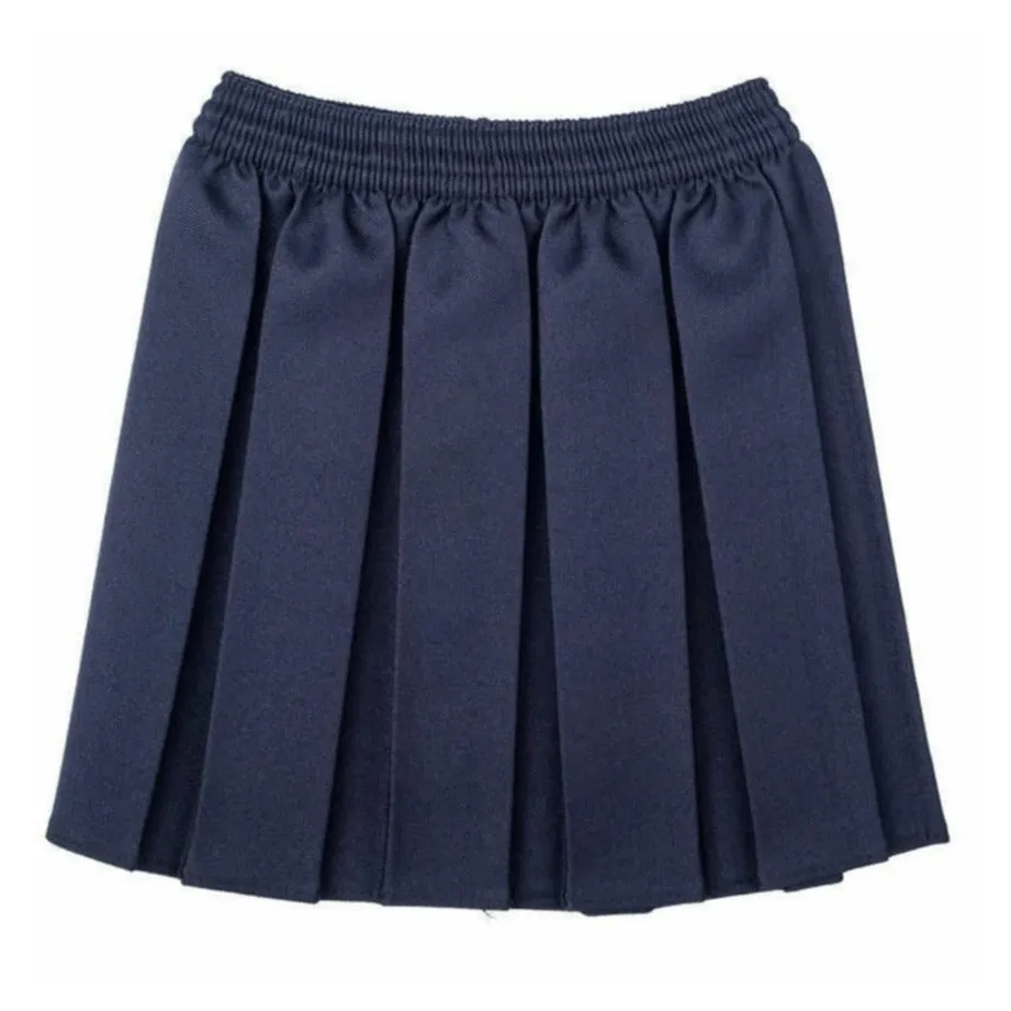 Breezy Edge raw hem Girls Box Pleated Skirts- Grey, Black, Navy, Maroon