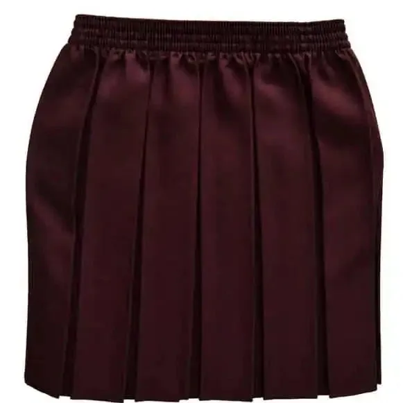 Girls Box Pleated Skirts- Grey, Black, Navy, Maroon Flat Lay Collar