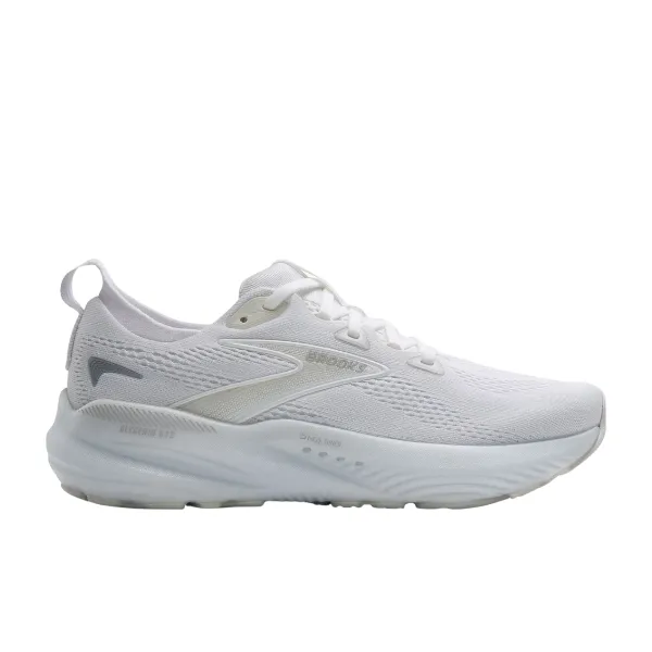 Brooks Women's Glycerin GTS 22 Wide White squash shoes Contoured Collar Design