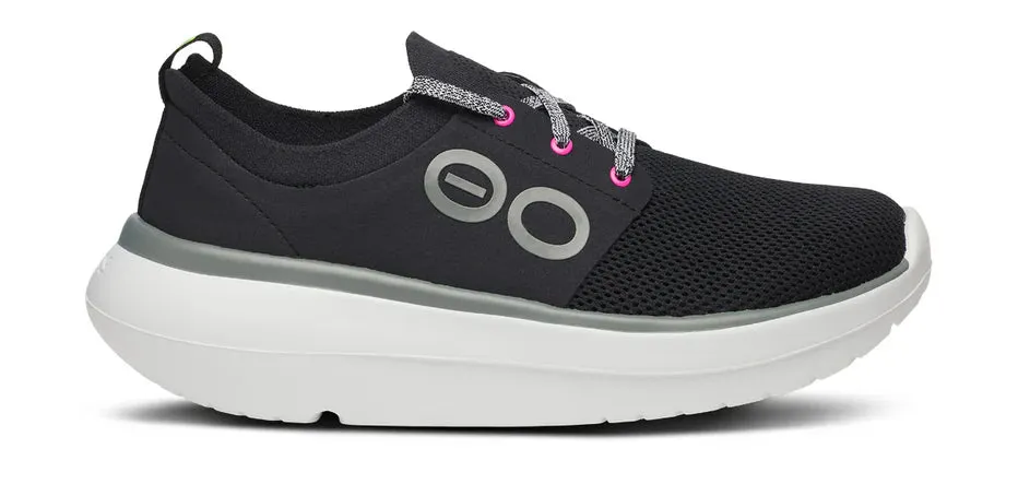 Durable Rocker Sole long - distance runners' shoes OOFOS OOMY STRIDE WOMEN'S BLACK/WHITE
