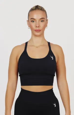 Form Seamless Strappy Sports Bra - Black high - torque Sweat Resistant Inner Layer