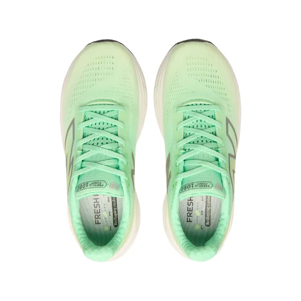 running in a duathlon New Balance Women's Fresh Foam X 1080v14 Wide White/Green