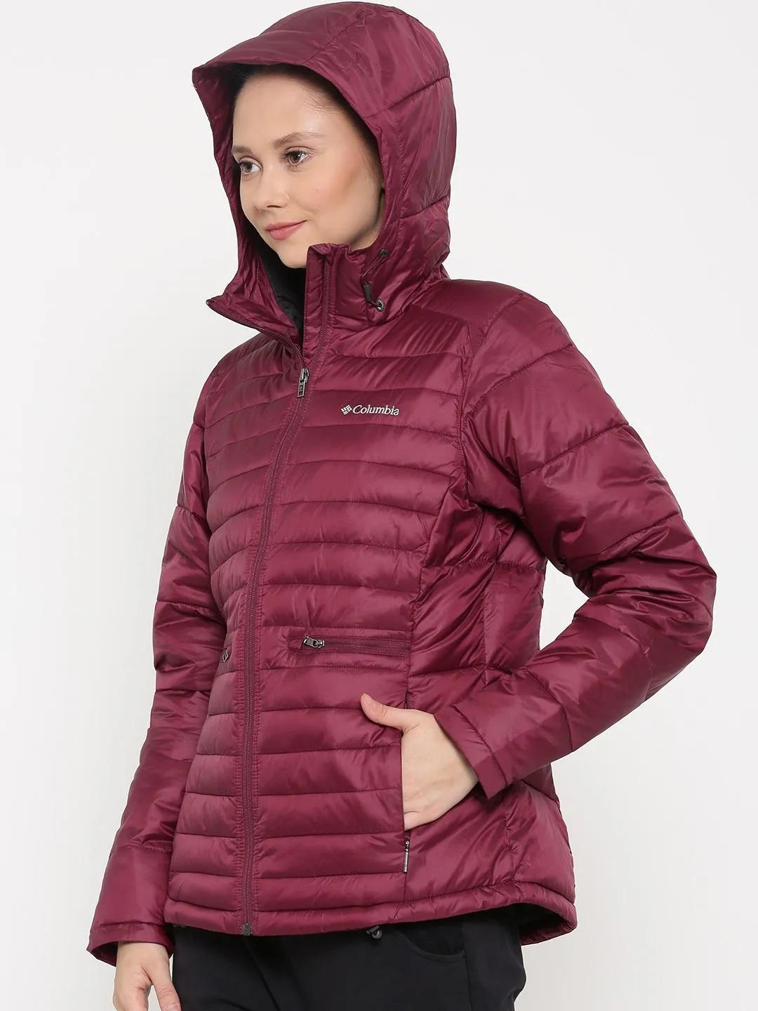 Columbia Women Red Powder Pillow Jacket Sporty Layer