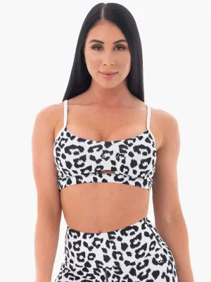 Adjustable support Animal Sports Bra - Snow Leopard