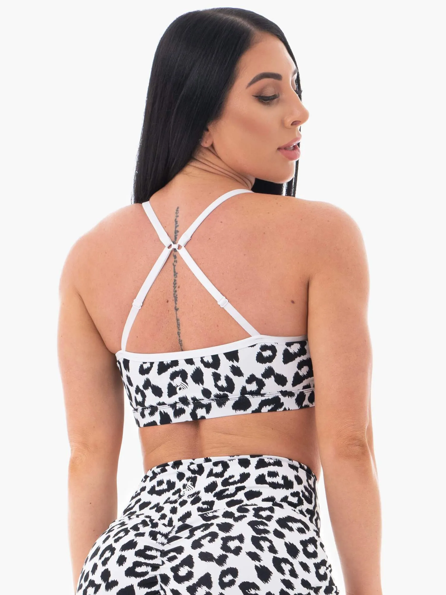Flex Foam Inserts Animal Sports Bra - Snow Leopard