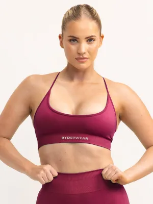 Lift 2.0 Seamless Sports Bra - Berry indoor exercise Small seams