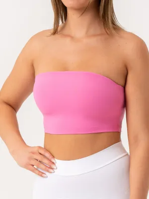 Smooth Texture NKD Strapless Tank Bra - Pink