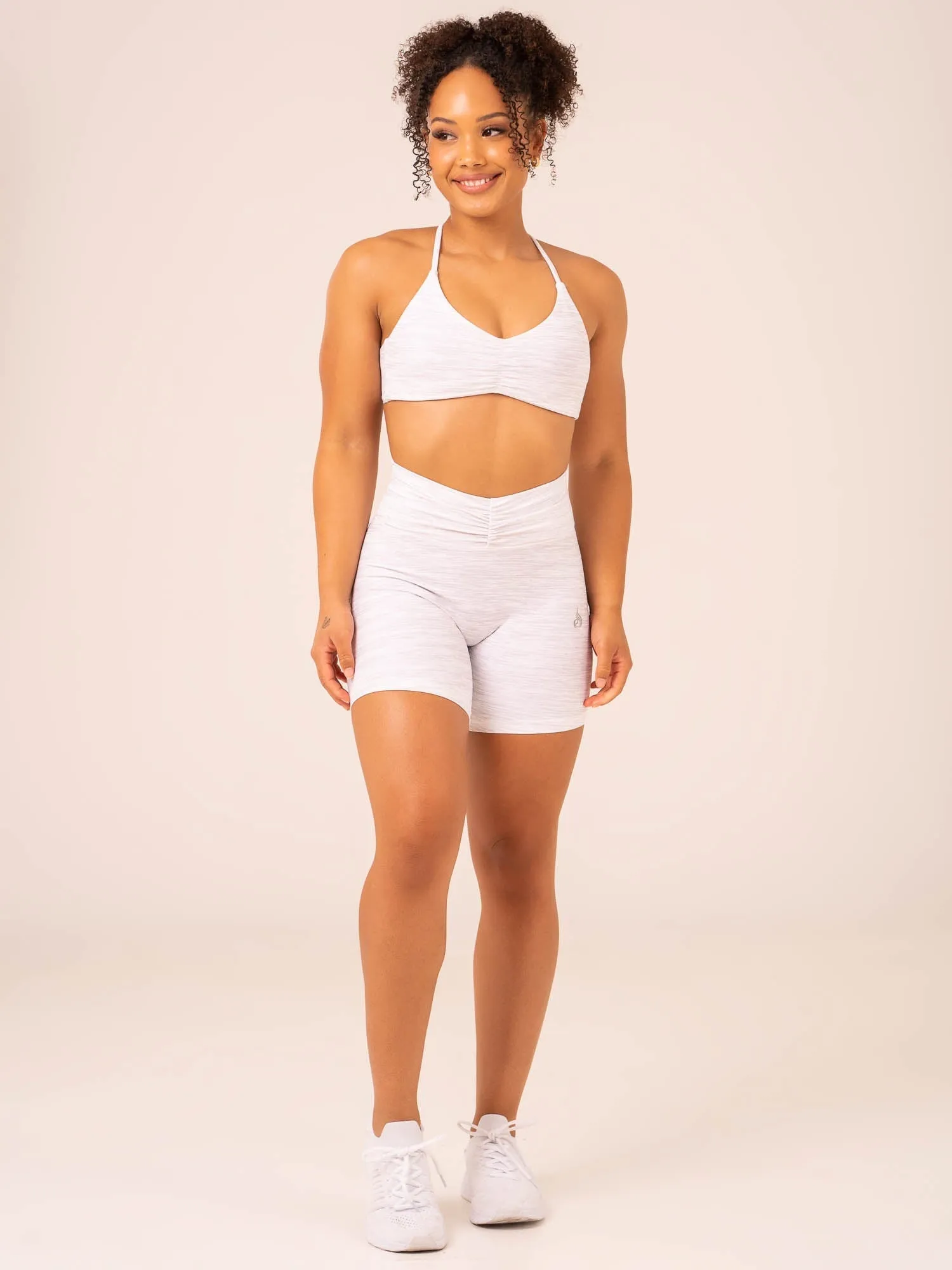 Flat Seams Tempo Sports Bra - Snow Grey Marl
