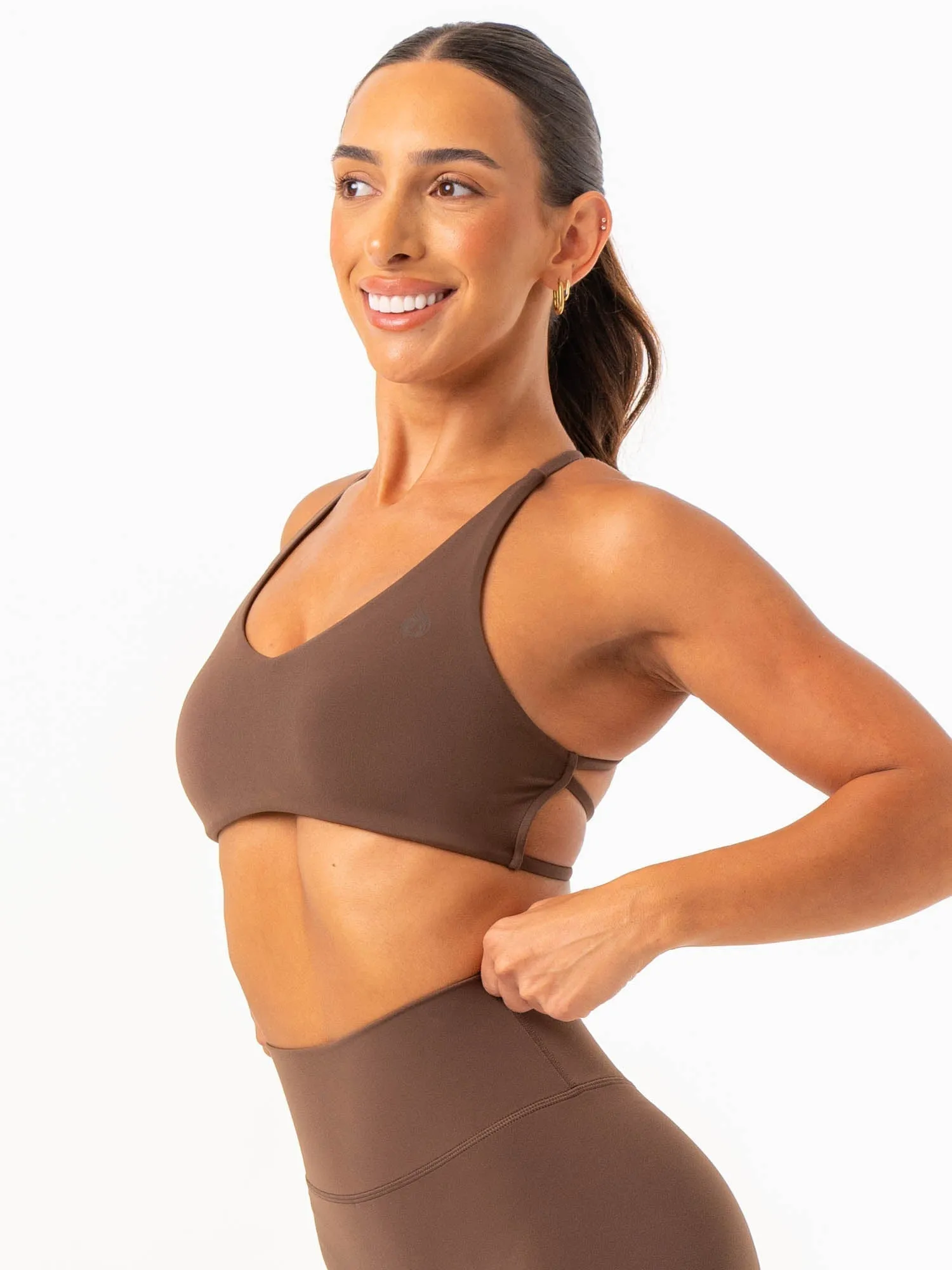 NKD Embody Sports Crop - Chocolate Structural seams layering