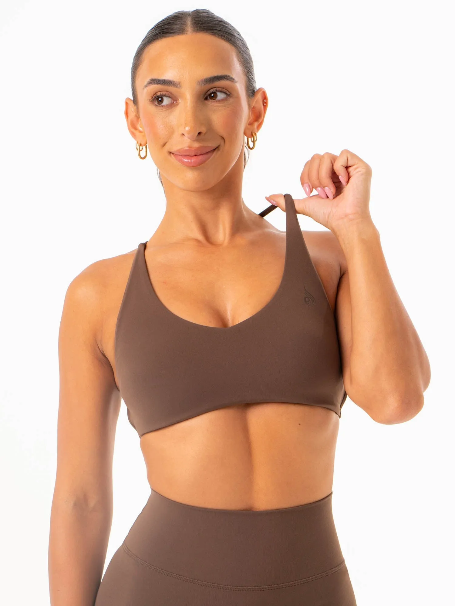 Raw edges seams NKD Embody Sports Crop - Chocolate