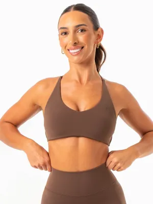 Lightweight Band Secure Hold NKD Embody Sports Crop - Chocolate
