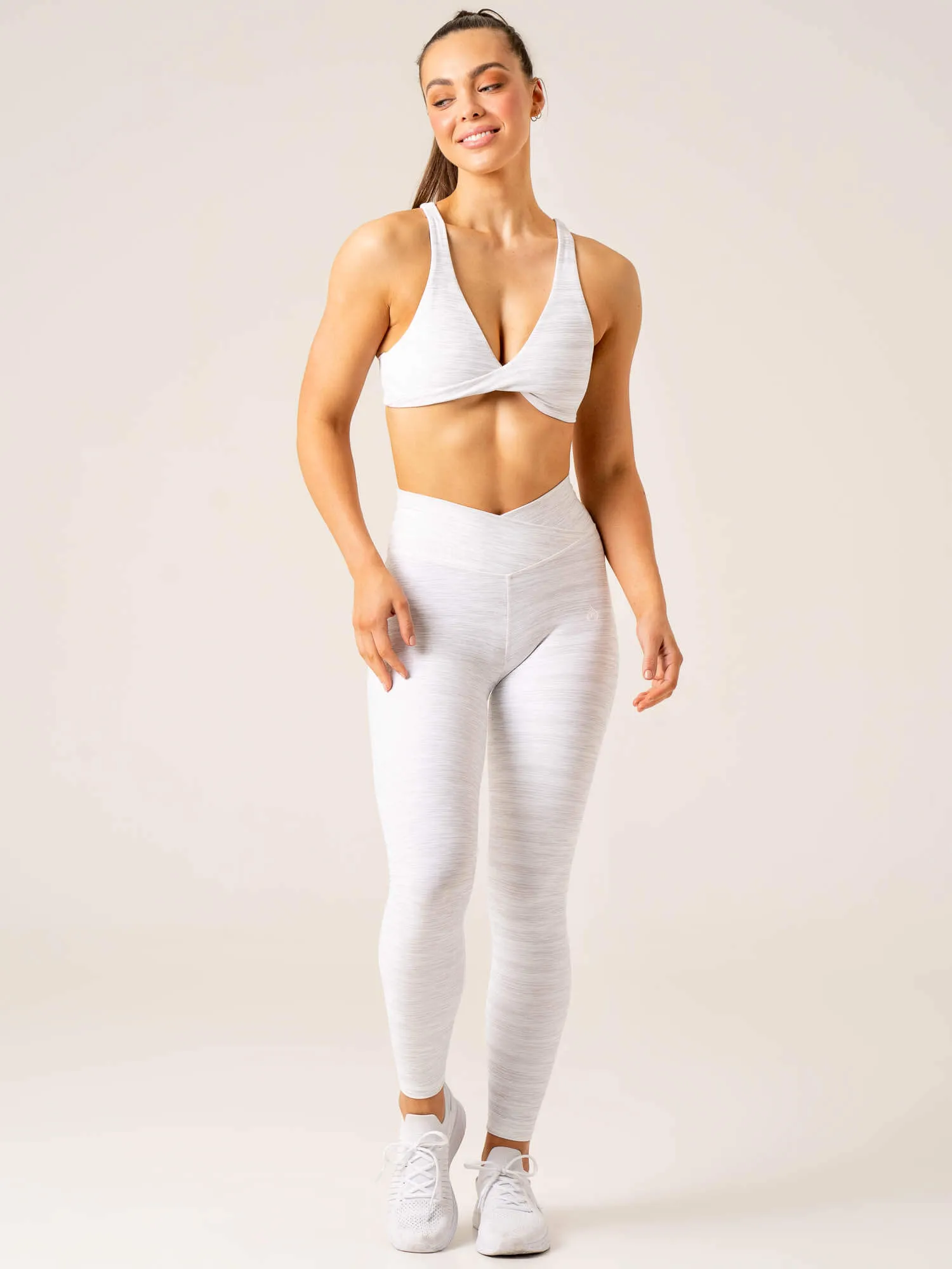 Maternity Neutral athletic apparel Momentum Twist Sports Bra - Snow Grey Marl