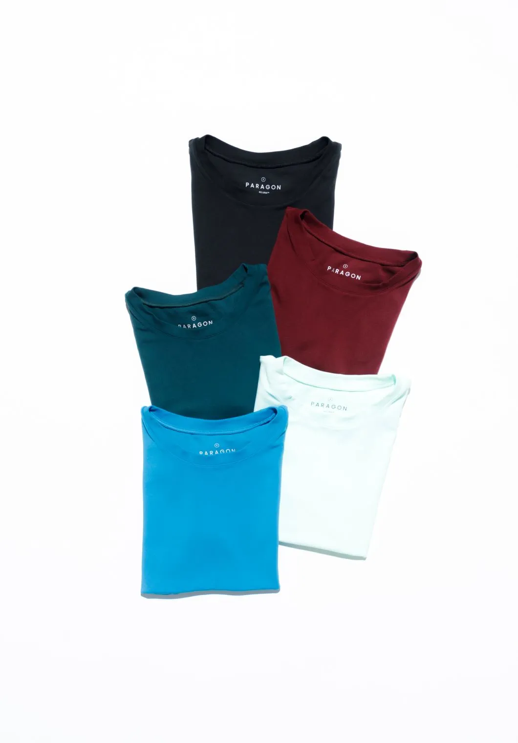 Reluna? Full Length Short Sleeve Top Pale Jade Ribbed Collar Trim Lightweight Comfort