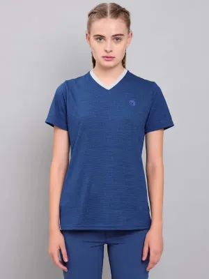 Lightweight Style OekoTexCertified Women Solid Slim Fit V Neck T-shirt with DOUBLE COOL