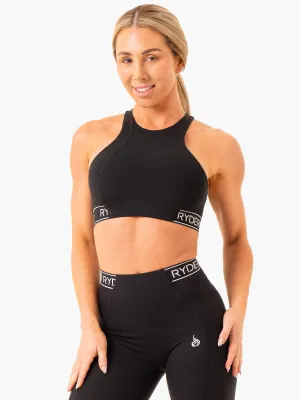 Soft Cup Motion Control Design Level Up High Impact Sports Bra - Black