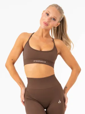 Lift 2.0 Seamless Sports Bra - Espresso Loose fit seams Minimalist