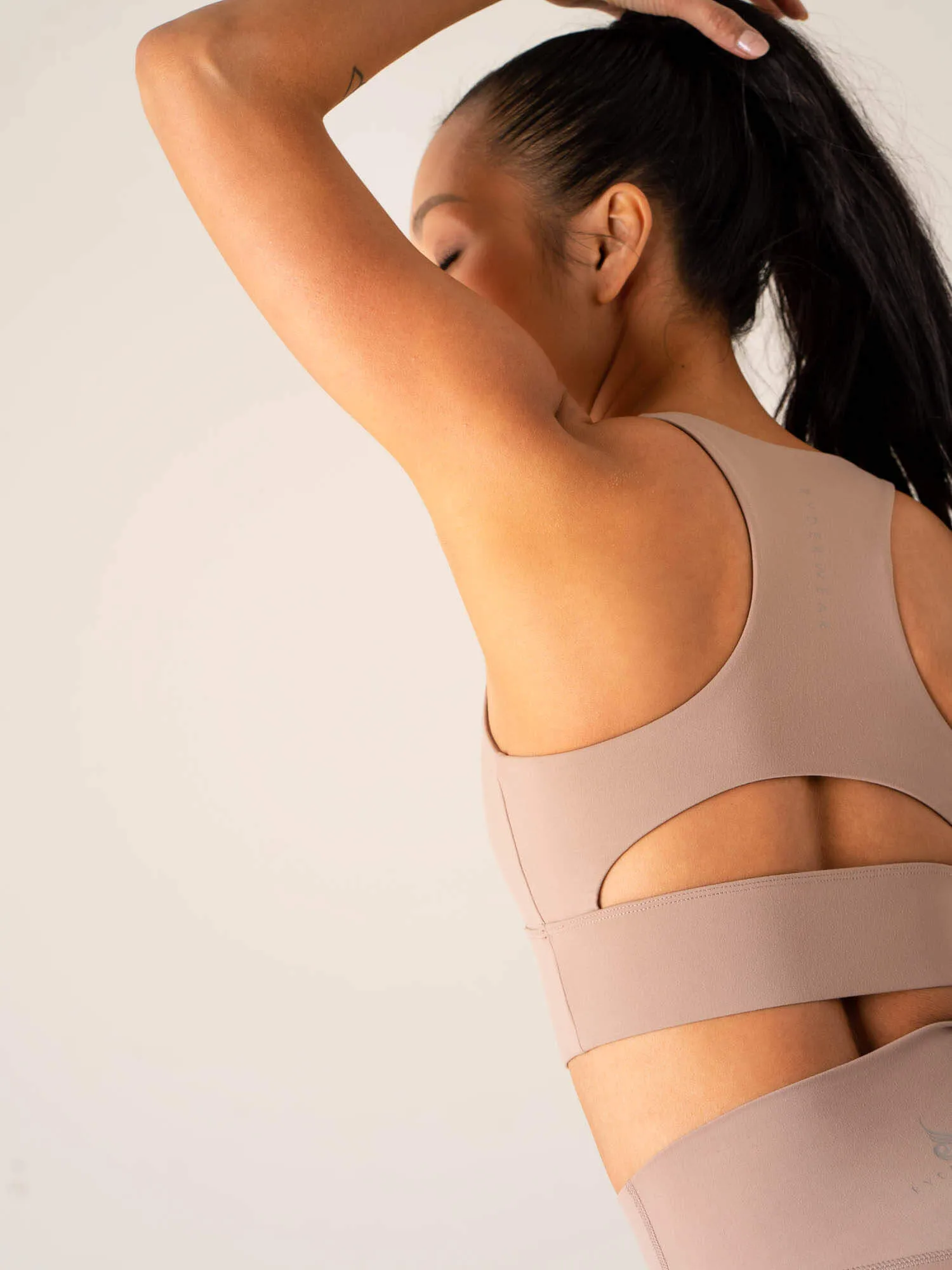 Flexible Material Long fit seams NKD Arch Sports Bra - Taupe