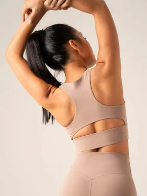 Colorful active clothing NKD Arch Sports Bra - Taupe