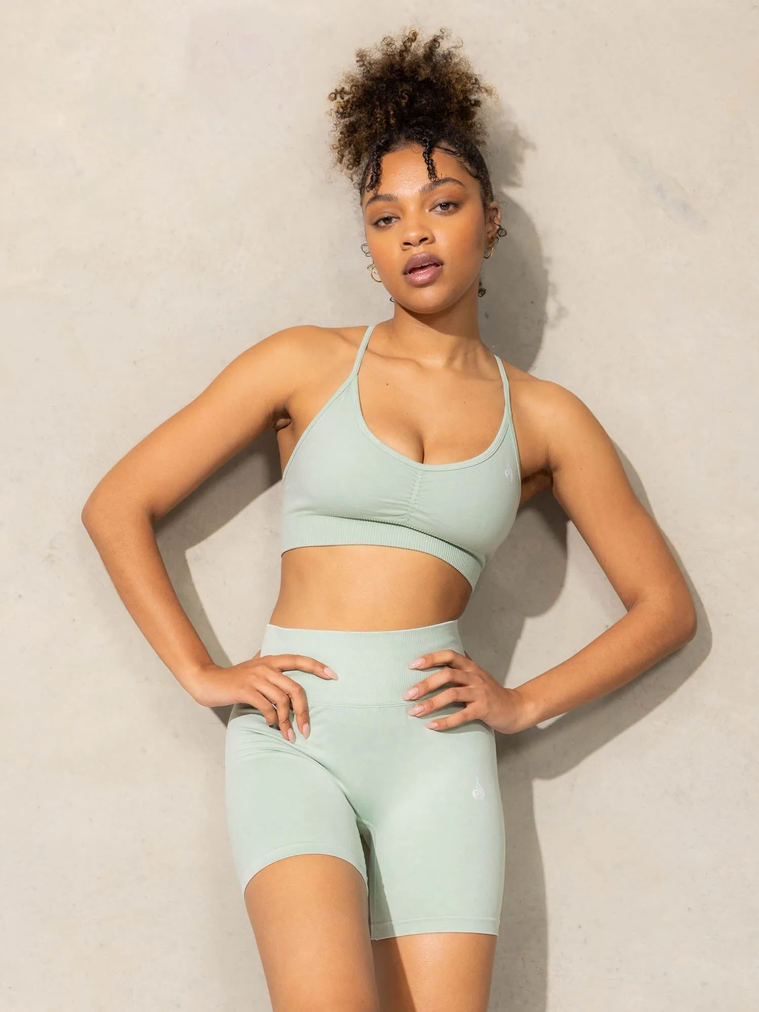 Stonewash Seamless Sports Bra - Mint Stonewash Activewear