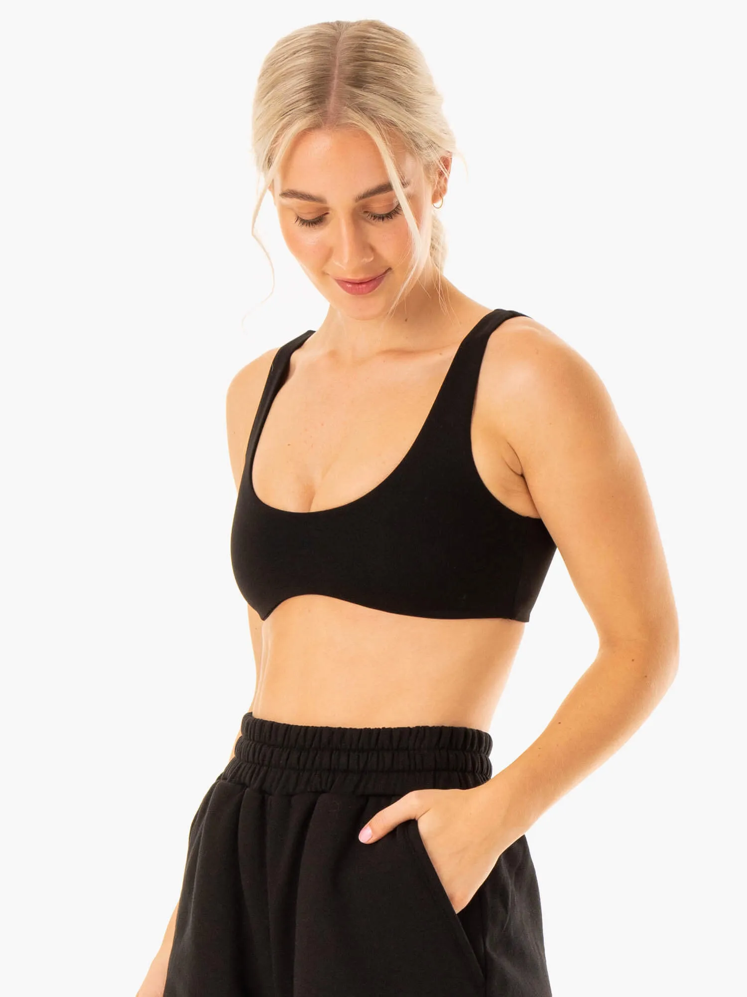 Teens Breathable Stretch Elevate Lounge Bra - Black