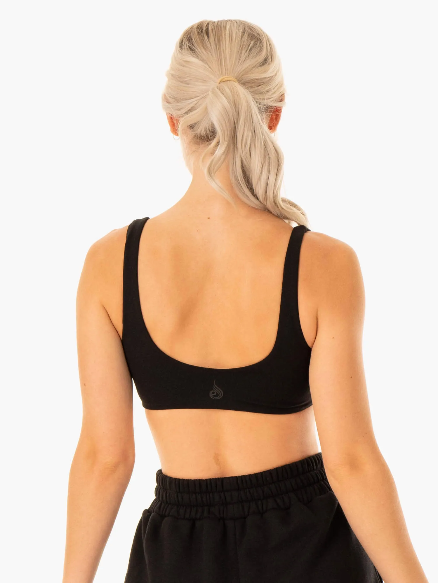Thick Straps Embellished Elevate Lounge Bra - Black