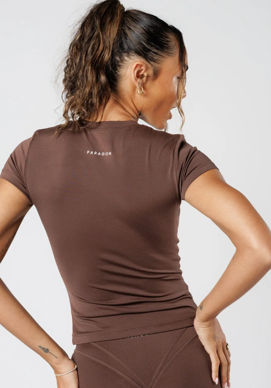 Reluna? Full Length Short Sleeve Top Walnut Soft touch finish