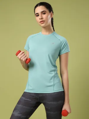 Essential Casual FlexibleKnit Women Solid Slim Fit Crew Neck T-shirt with TECHNO COOL