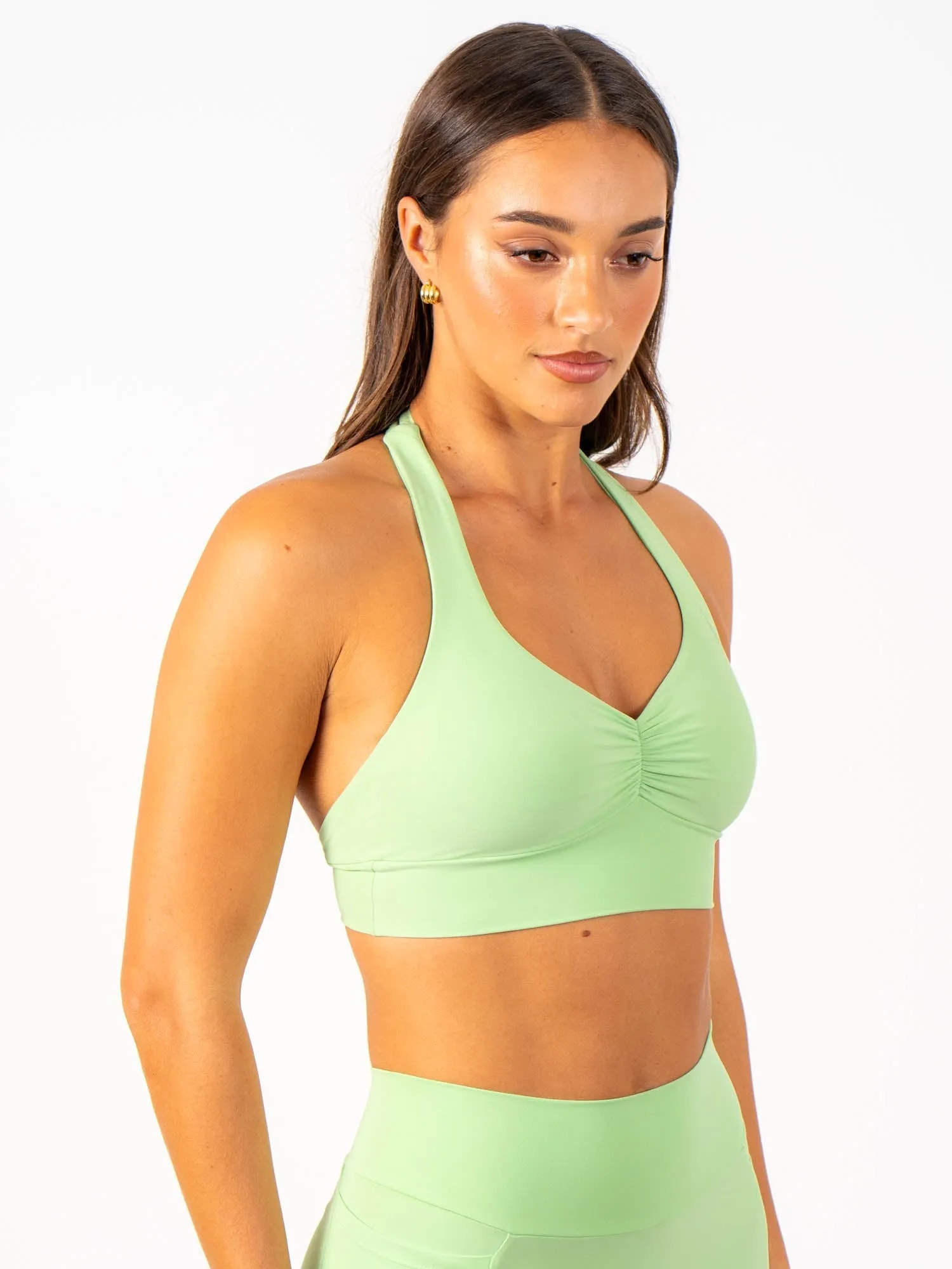 NKD Scrunch Halter Bra - Green Glow Water-resistant