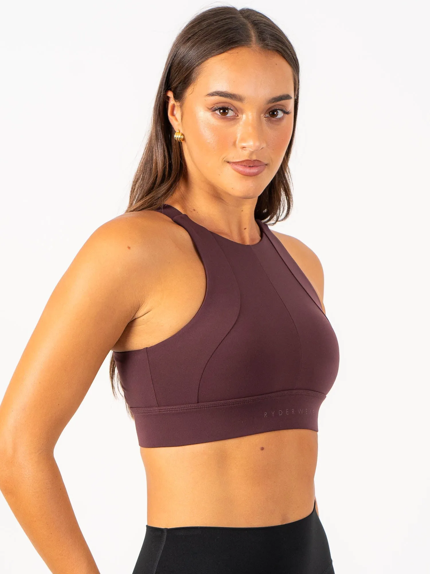 Reset High Impact Sports Bra - Chocolate Back support Anti-pilling