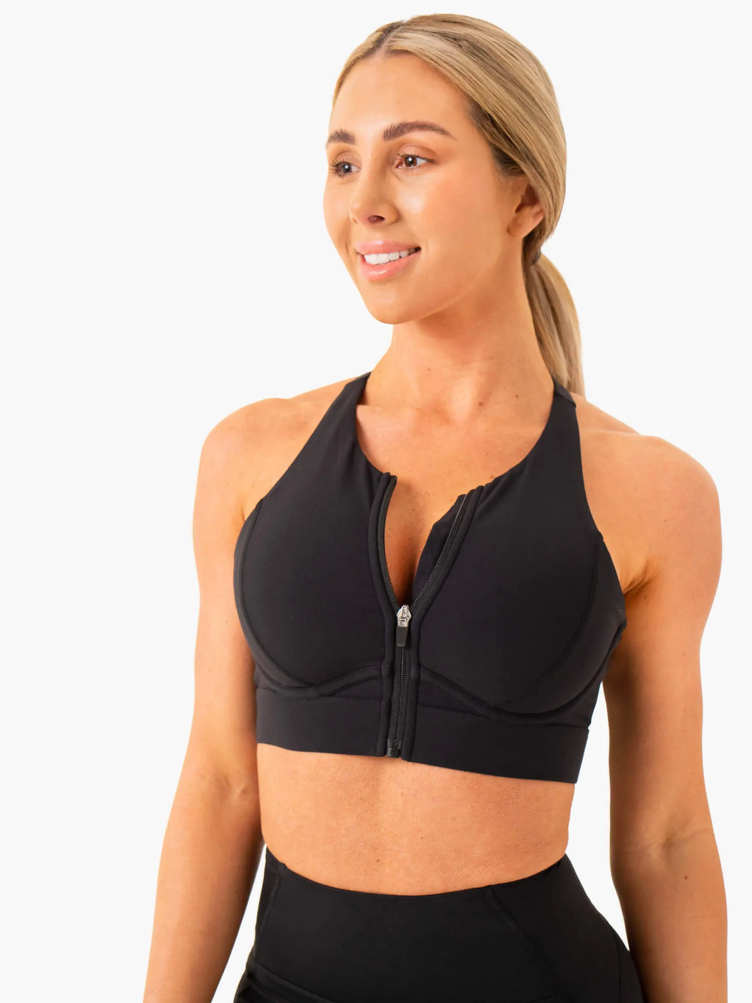 Critical High Impact Sports Bra - Black Piped edges seams