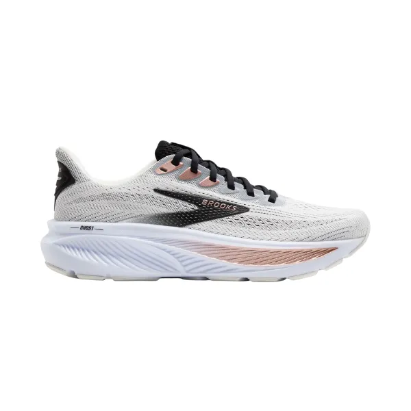 Brooks Women's Ghost 17 Wide White/Black wide - toe - box
