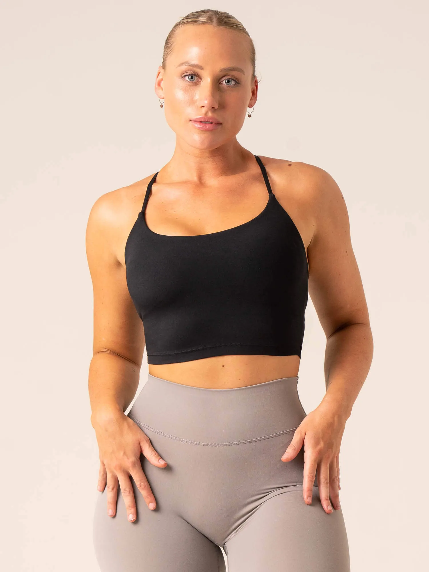 NKD Embody Tank Bra - Black Flat Seams